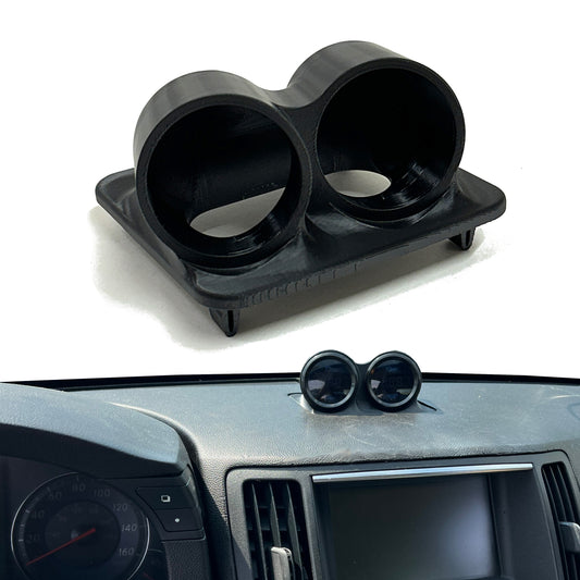 Dual gauge pod mount for 2008-2013 Infiniti G37 Upper speaker cover snap-in