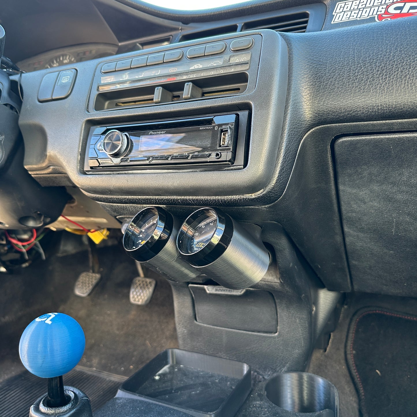 Dual gauge pod mount for 1992-1995 Civic EG lower factory bolt on