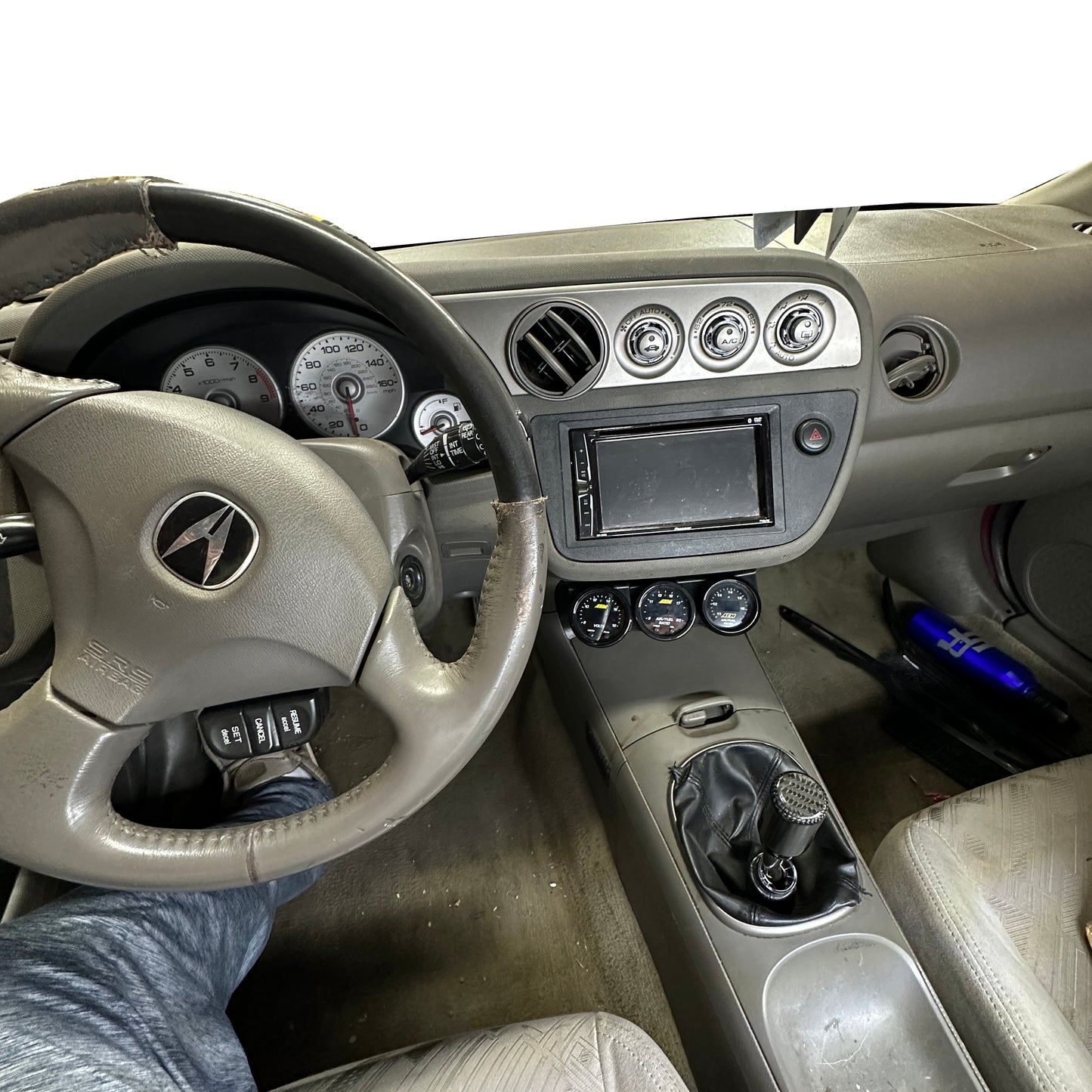 Triple gauge pod mount for 2002-2006 Acura RSX lower 12V cover trim bezel