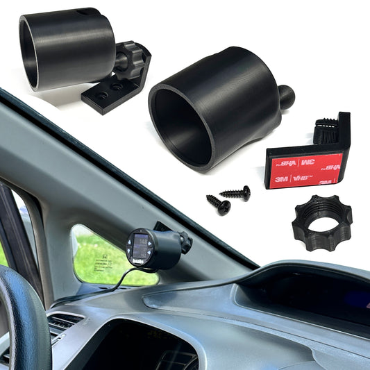 Pivot gauge pod mount Swivel Screw on and adhesive secure adjustable viewing