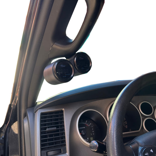 Dual Gauge pod mount for 2007-2012 Tundra A-pillar grab handle cap