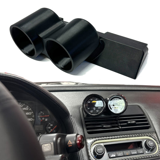 Dual gauge pod mount for 1990-2005 Acura NSX replaces factory clock