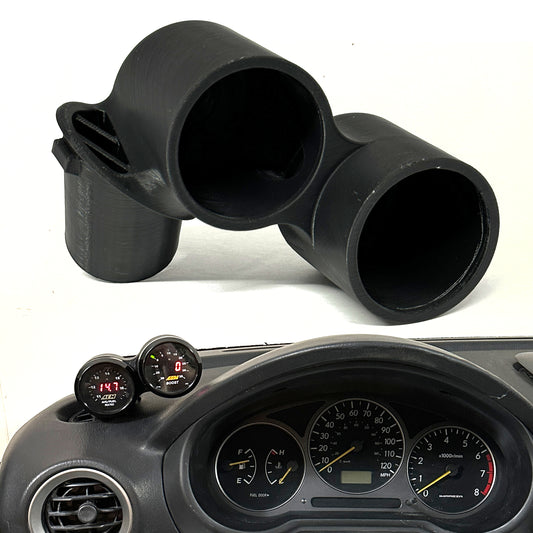 Dual gauge pod mount for 2001-2007 Impreza WRX functional defrost vent