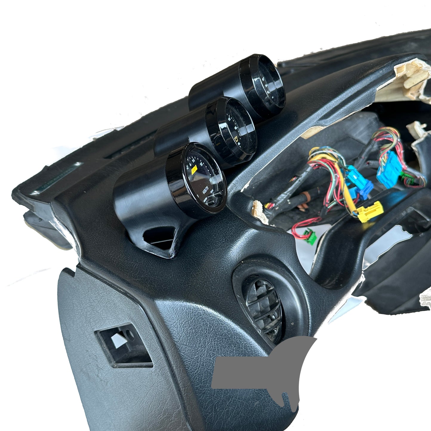Triple gauge pod mount for 1992-1998 Del Sol functional defrost vent