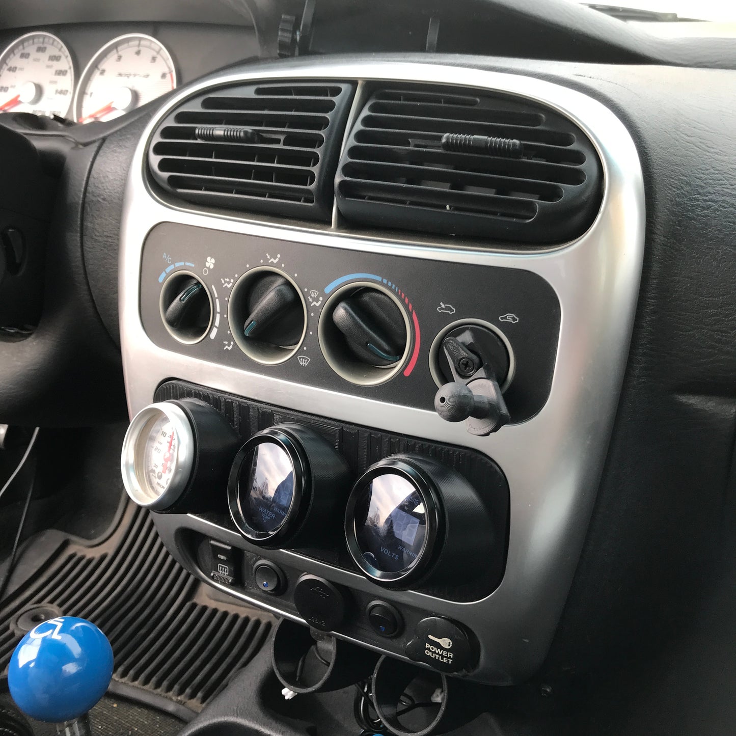 Triple gauge pod mount for 2002-2007 Jeep Dodge Chrysler replaces factory radio