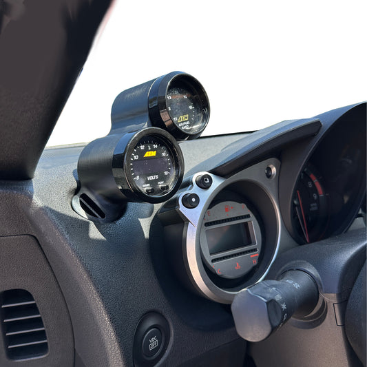 Dual gauge pod mount for Nissan 370Z 2009-2025 Z functional defrost vent 52mm