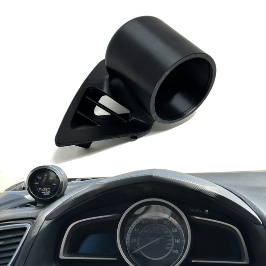 Single gauge pod mount for 2014-2018 Mazda 3 functional defrost vent
