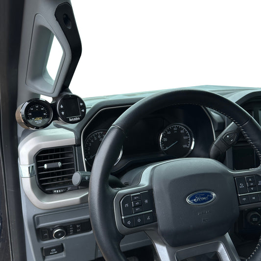 Dual gauge pod mount for 2021-2025 F150 A-pillar grab handle cap (3D printed)