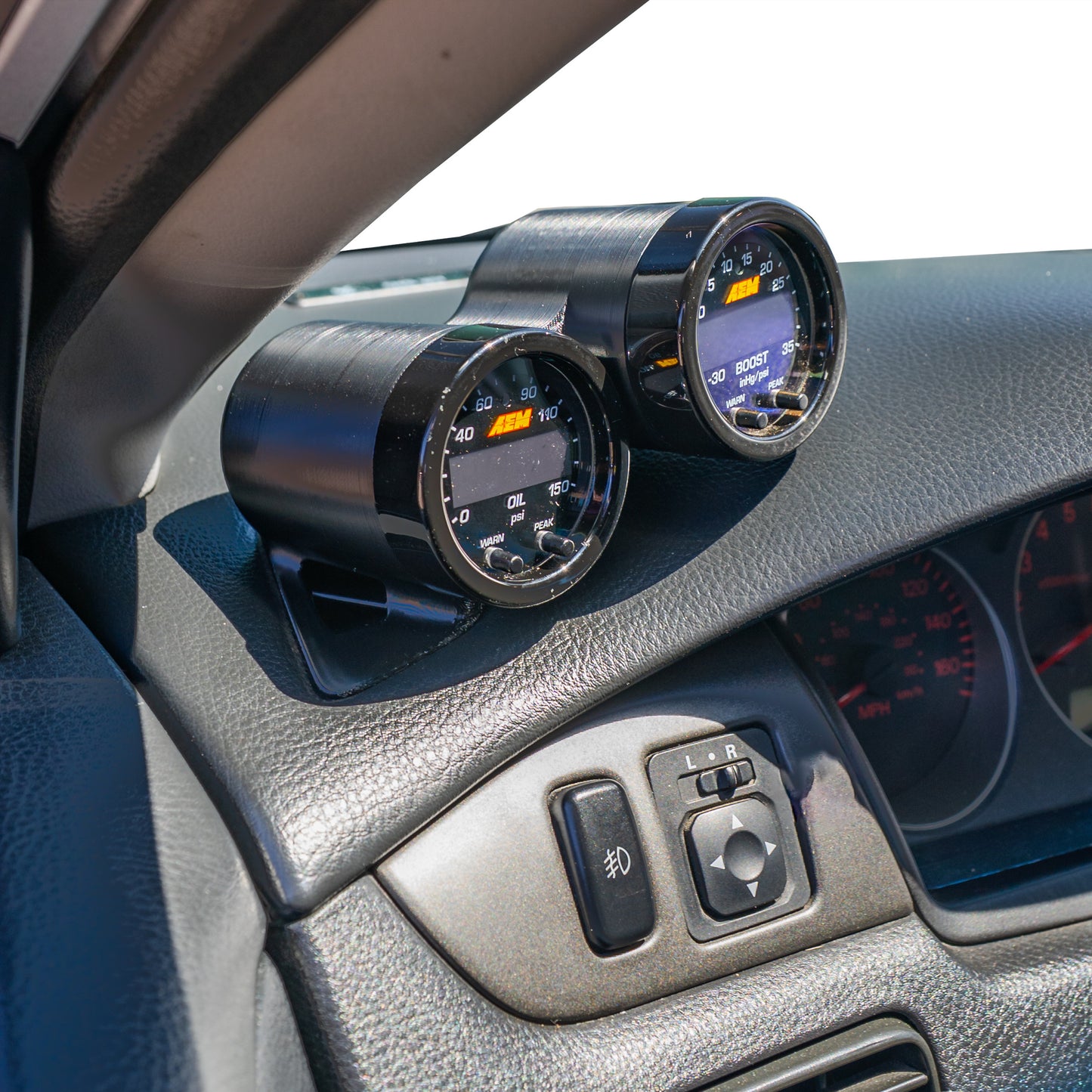 Dual gauge pod mount for 01-07 EVO 7 8 9 Lancer functional defrost vent