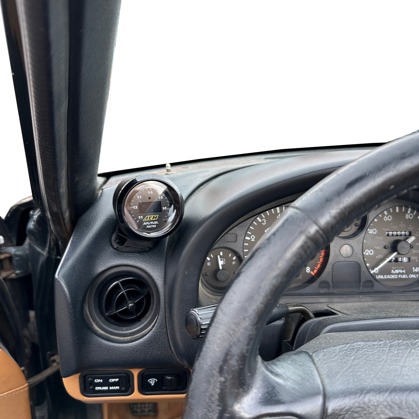 Single gauge pod mount for 1994-1997 Miata NA MX5 functional defrost vent