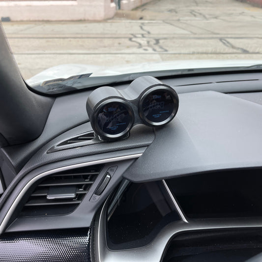 Dual gauge pod mount for 2016-2020 Civic 10th gen functional defrost vent