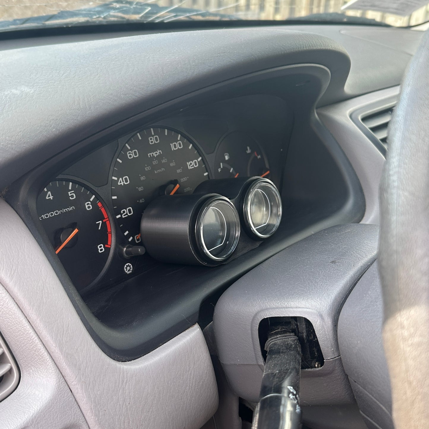 Dual gauge pod mount 52mm steering column dash cluster screw on.