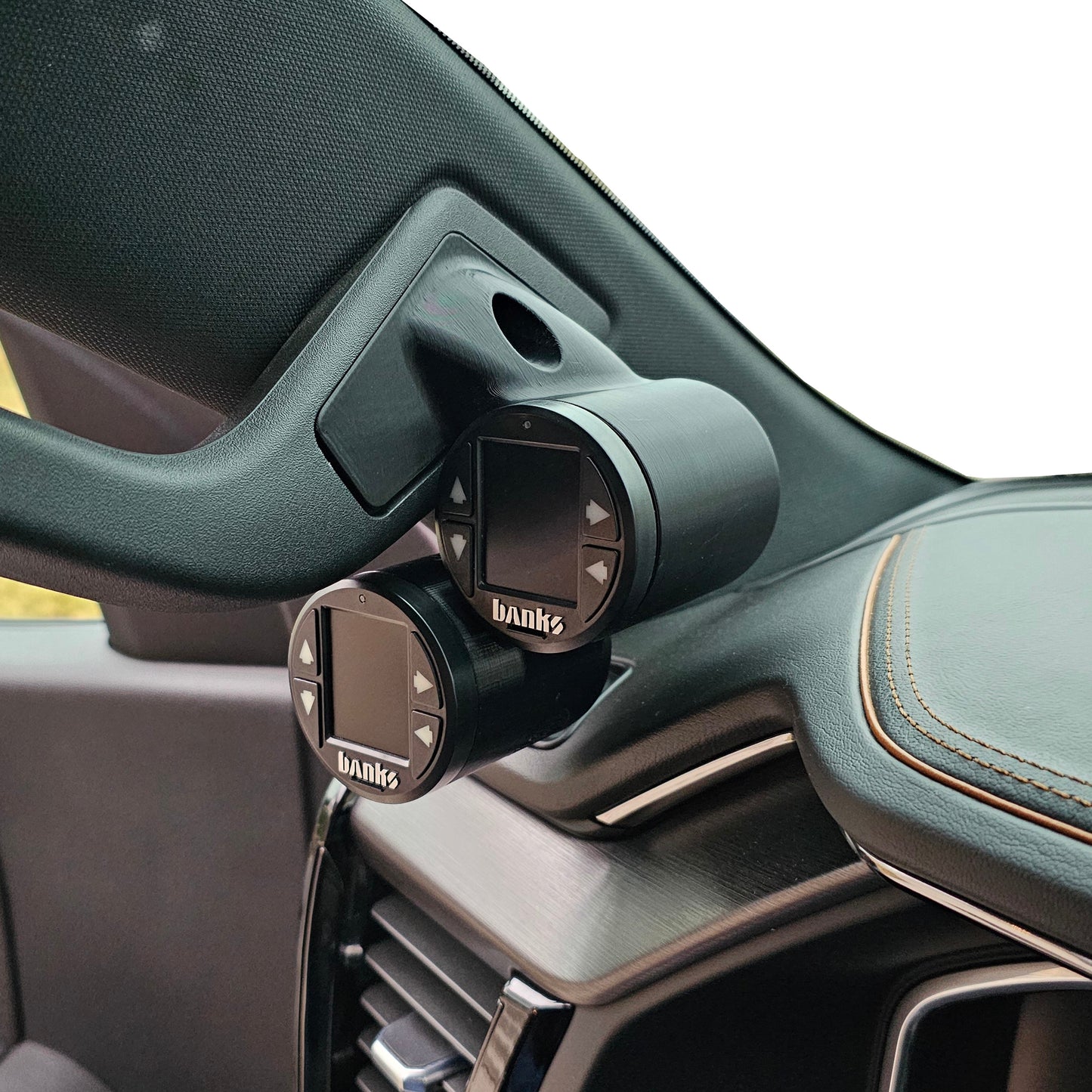 Dual gauge pod mount for 2022-2025 Chevy Silverado 1500 2500 Sierra grab handle