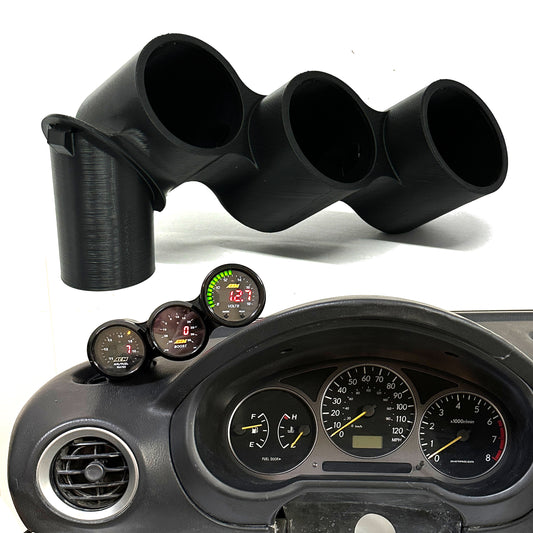 Triple gauge pod mount for 2002-2007 Impreza WRX functional defrost vent