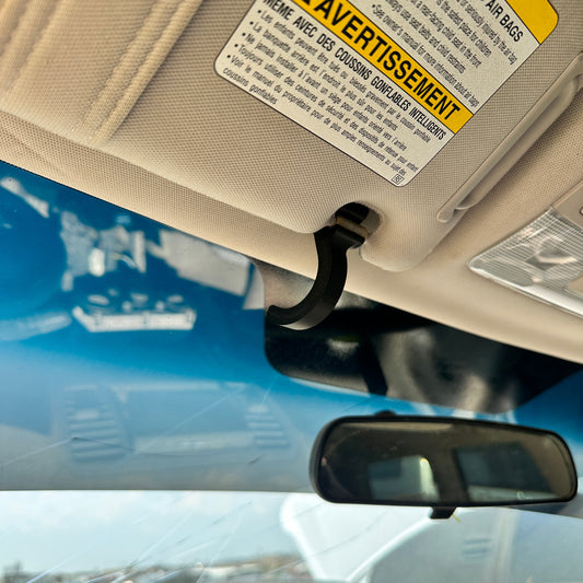 Custom steering wheel hook for 2005-2009 Outback Sun visor clip