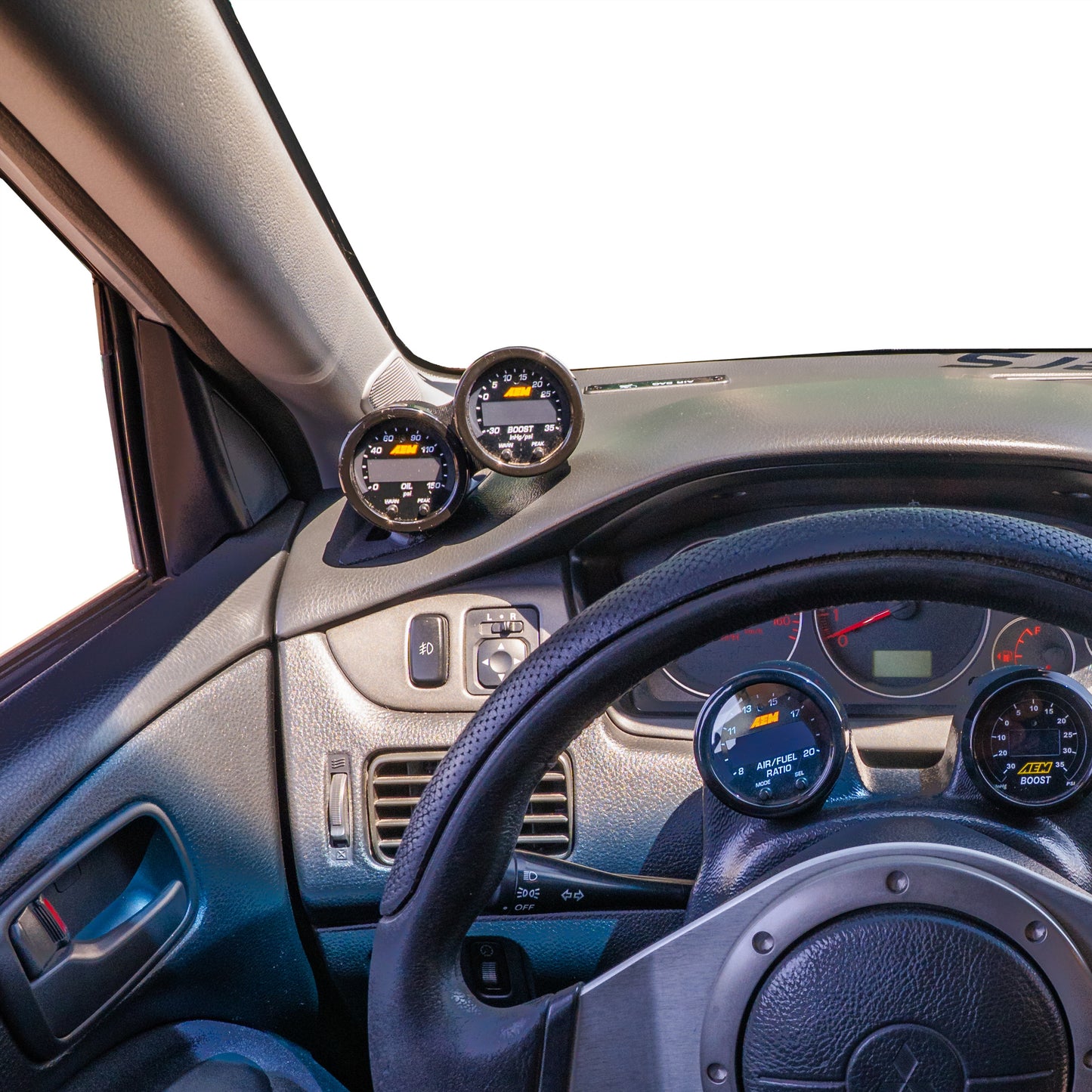 Dual gauge pod mount for 01-07 EVO 7 8 9 Lancer functional defrost vent