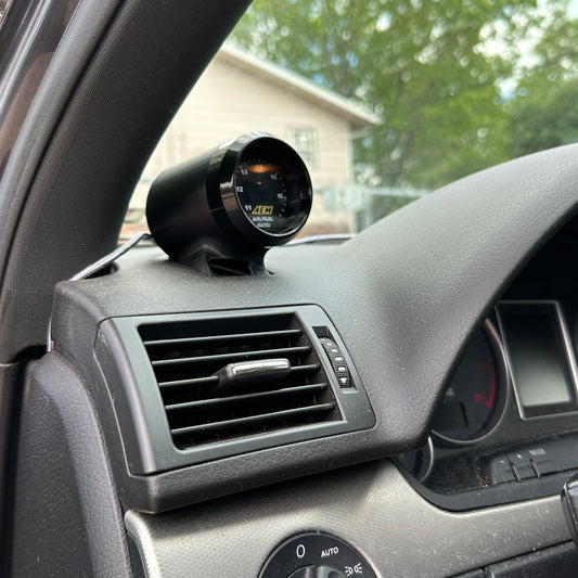 Single gauge pod mount for Audi A4, S4 2002-2008 functional defrost vent