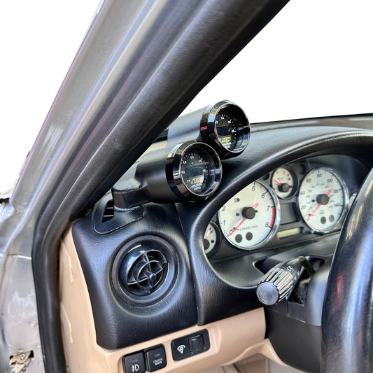 Dual gauge pod mount for 1998-2004 Miata NB MX5 functional defrost vent