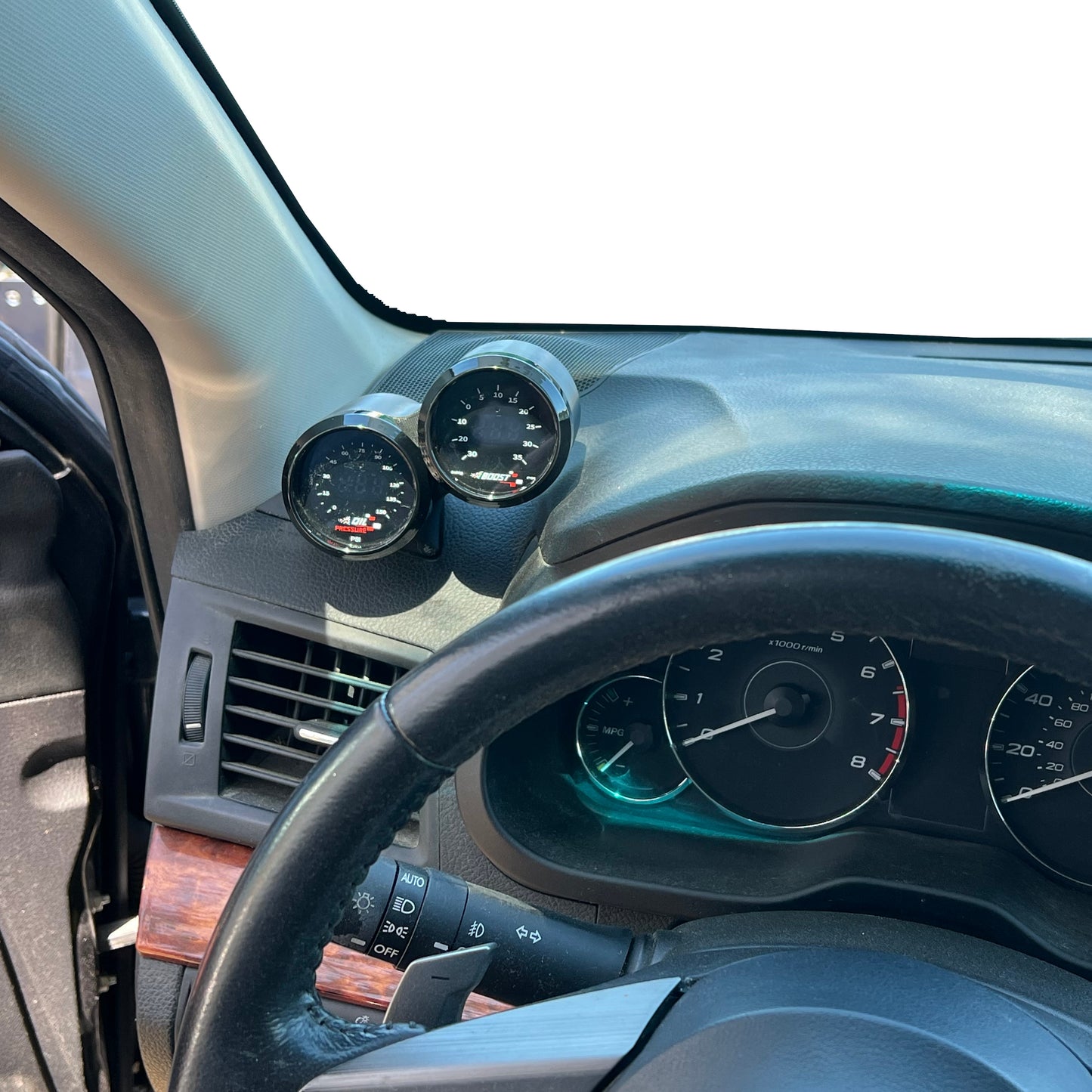 Dual gauge pod mount for 2010-2014 Legacy Outback functional defrost
