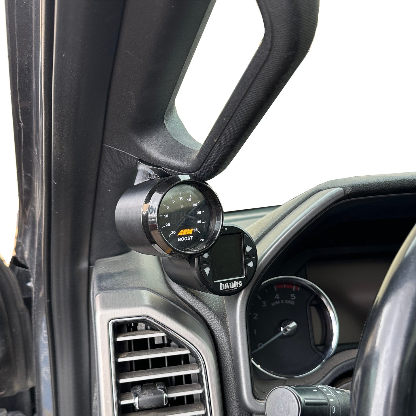 Dual Gauge pod mount for 2015-2022 Ford F150 A-pillar grab handle cap Fits Raptor