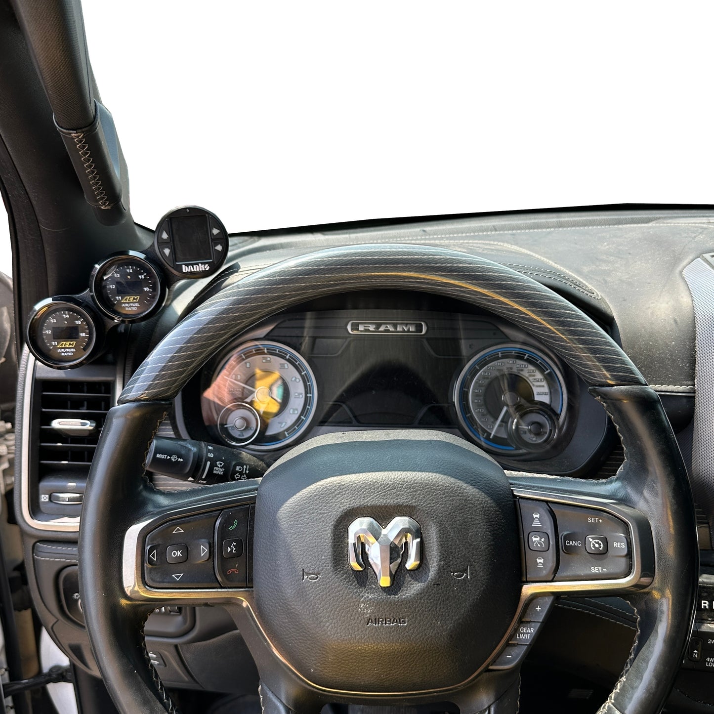 Triple gauge pod mount for 2019-2025 Ram defrost vent 52mm