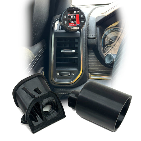 Single gauge pod mount for 2019-2025 Ram defrost vent 52mm
