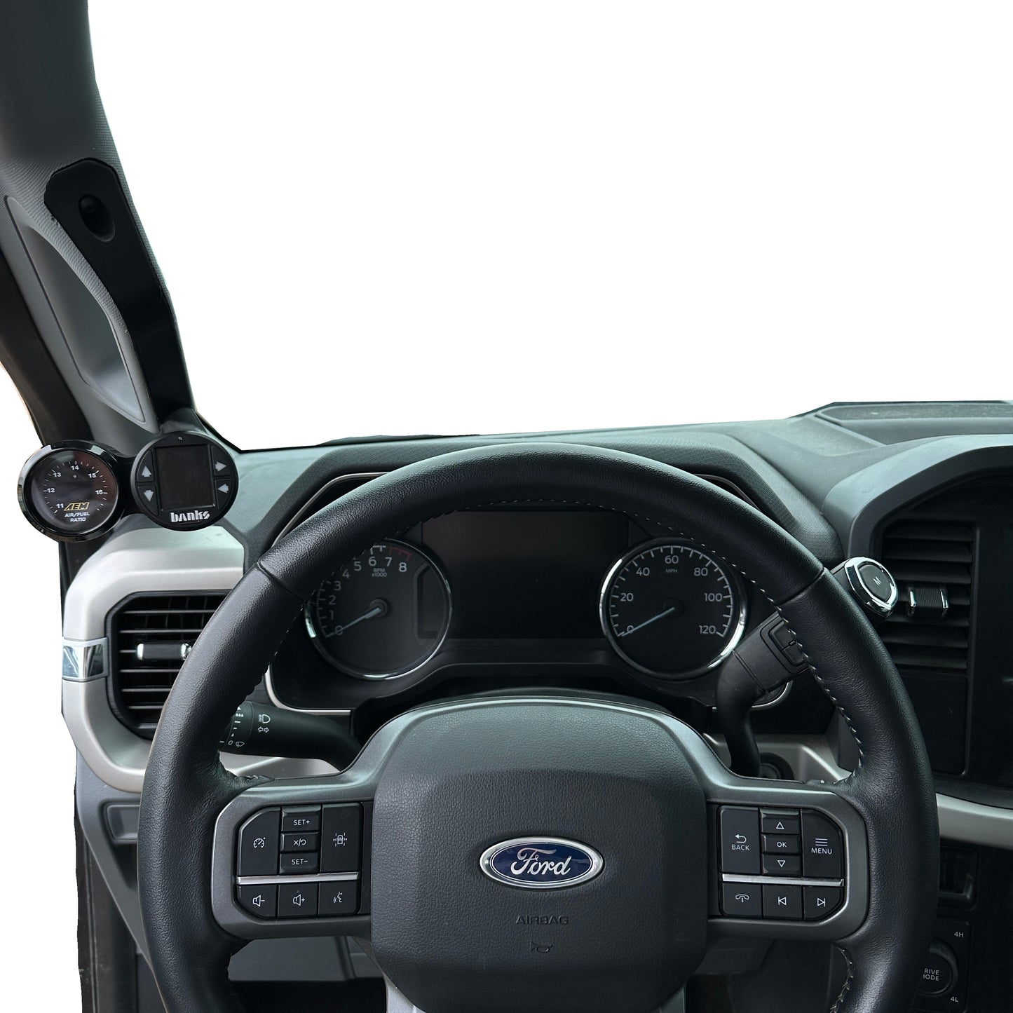 Dual gauge pod mount for 2021-2025 F150 A-pillar grab handle cap (3D printed)