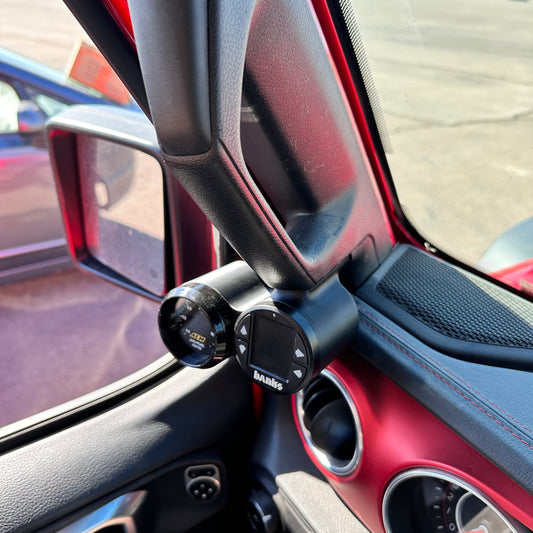 Dual gauge pod mount for 2018-2024 Jeep Wrangler grab handle cap