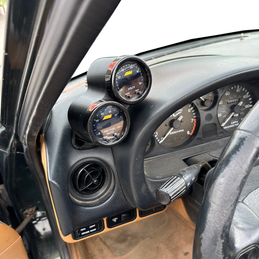 Dual gauge pod mount for 1994-1997 Miata NA MX5 functional defrost vent