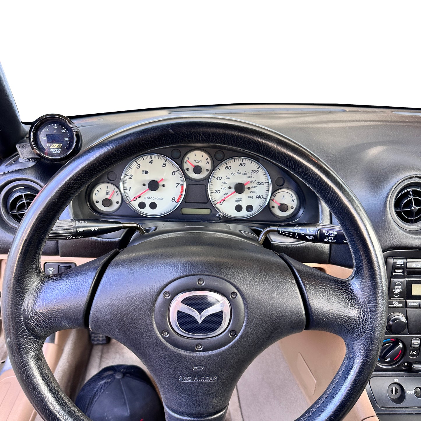 Single gauge pod mount for 1998-2004 Miata NB MX5 functional defrost vent