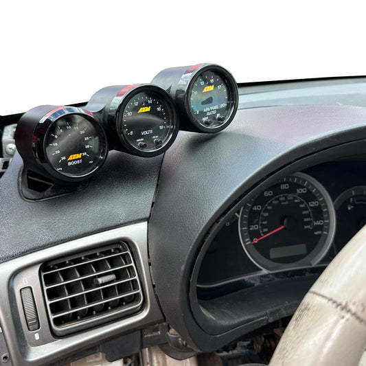 Triple gauge pod mount for 2008-2014 Impreza WRX Forester functional defrost