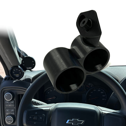Dual gauge pod mount for 2019-2025 Chevy Silverado 1500 2500 3500 Sierra pillar