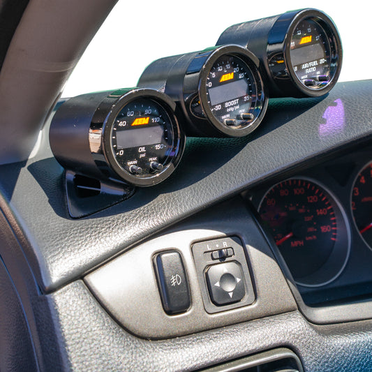 Triple gauge pod mount for 01-07 EVO 7 8 9 Lancer functional defrost vent