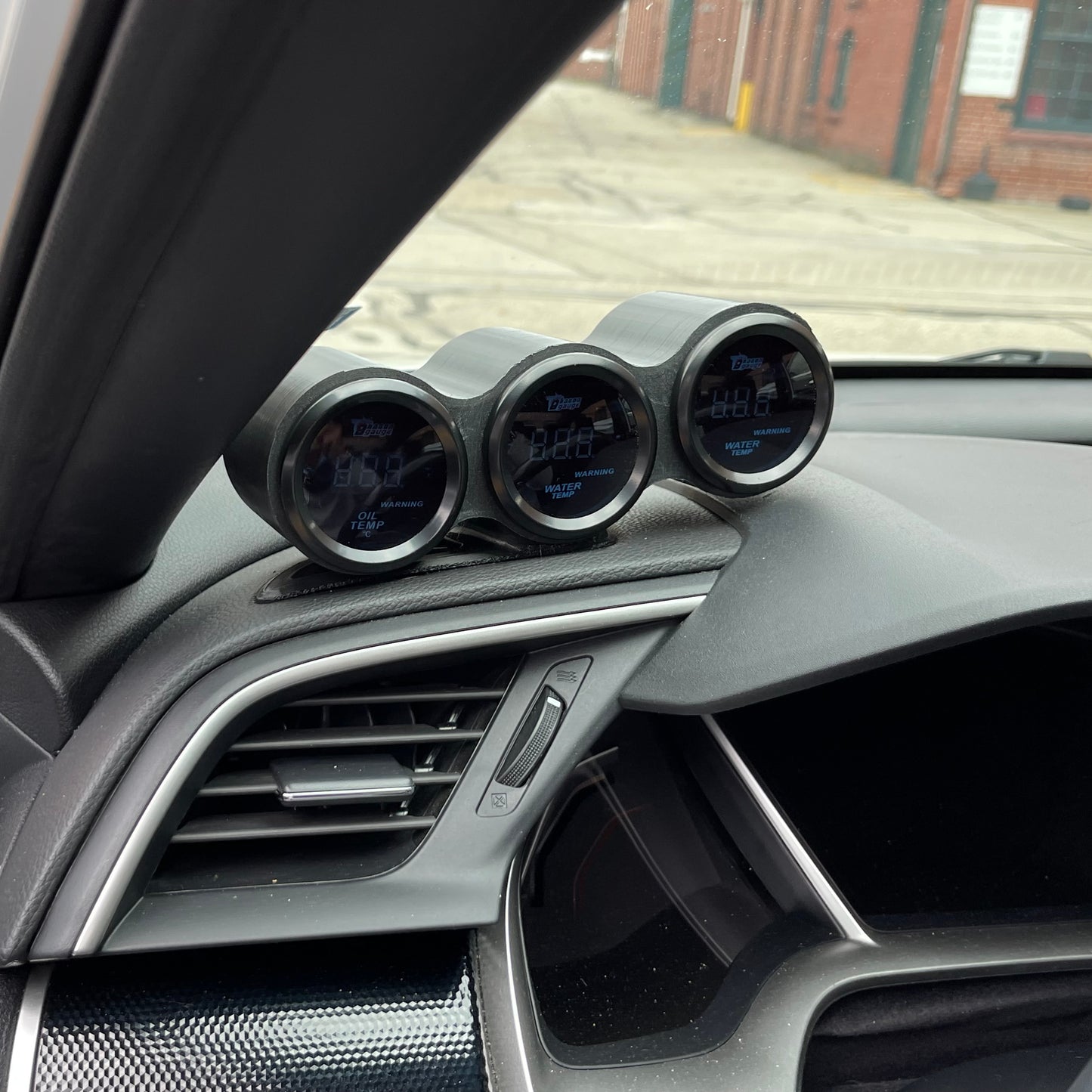 Triple gauge pod mount for 2016-2020 Civic 10th gen functional defrost vent