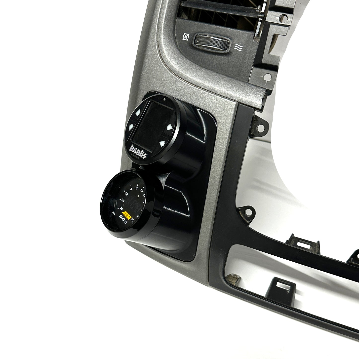 Dual gauge pod mount for 2013-2018 Ram left side center bezel (MT only)