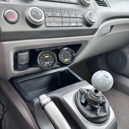 Dual gauge pod mount for 2006-2011 Civic 8th gen lower storage trim