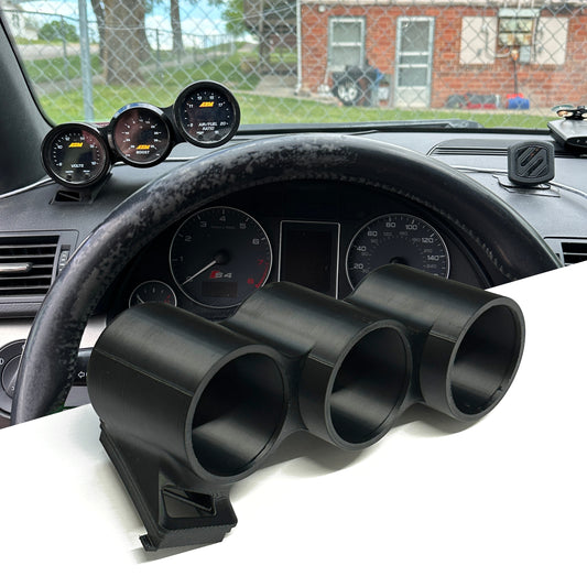 Triple gauge pod mount for Audi A4, S4 2002-2008 functional defrost vent