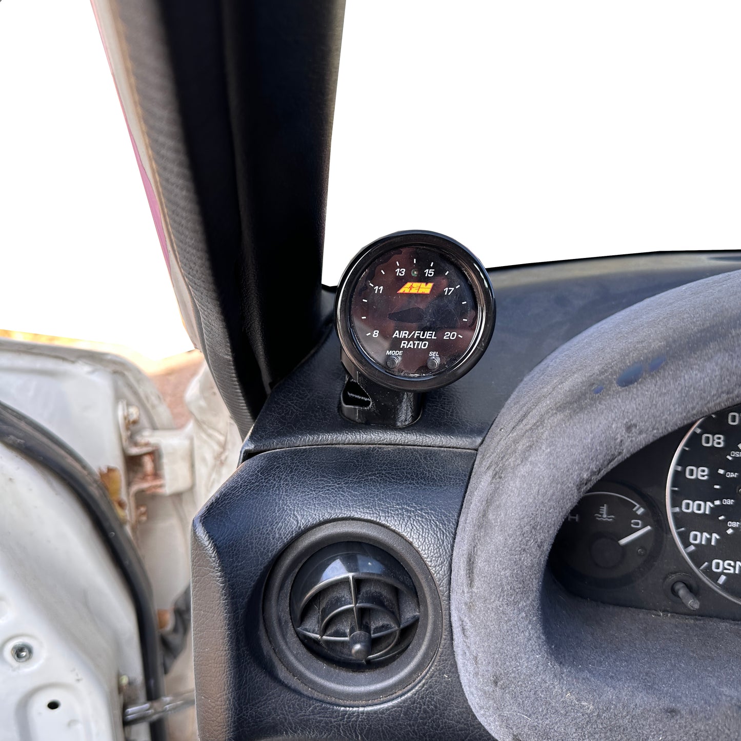 Single gauge pod mount for 1990-1993 Miata NA MX5 functional defrost vent