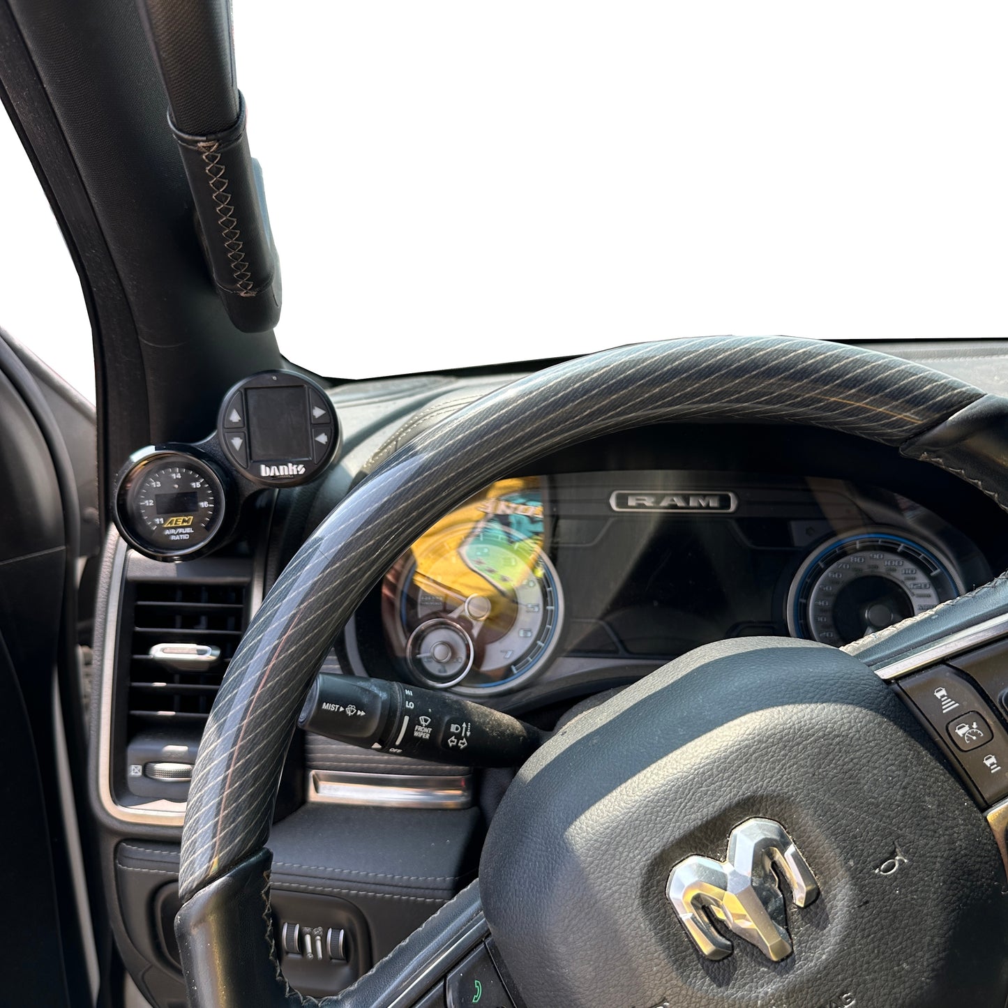 Dual gauge pod mount for 2019-2025 Ram defrost vent 52mm