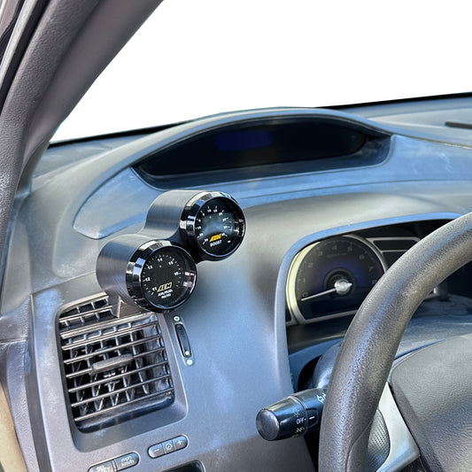 Dual gauge pod mount for 2006-2011 Civic 8th gen functional defrost vent