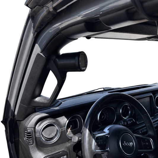 Single gauge pod mount for 2018-2024 Jeep Wrangler Upper grab handle cap