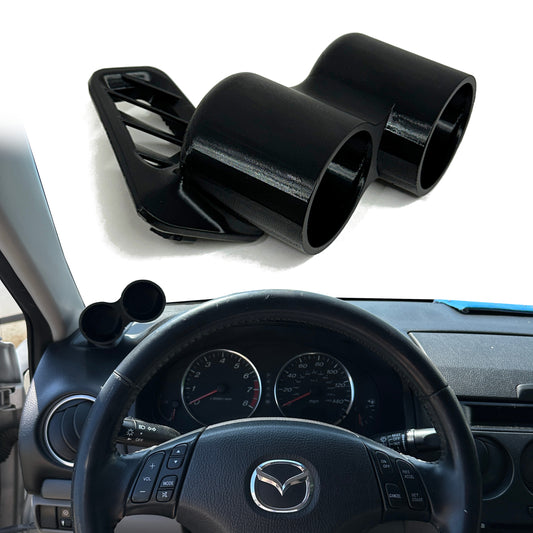 Dual gauge pod mount for 2003-2008 Mazda 6 functional defrost vent