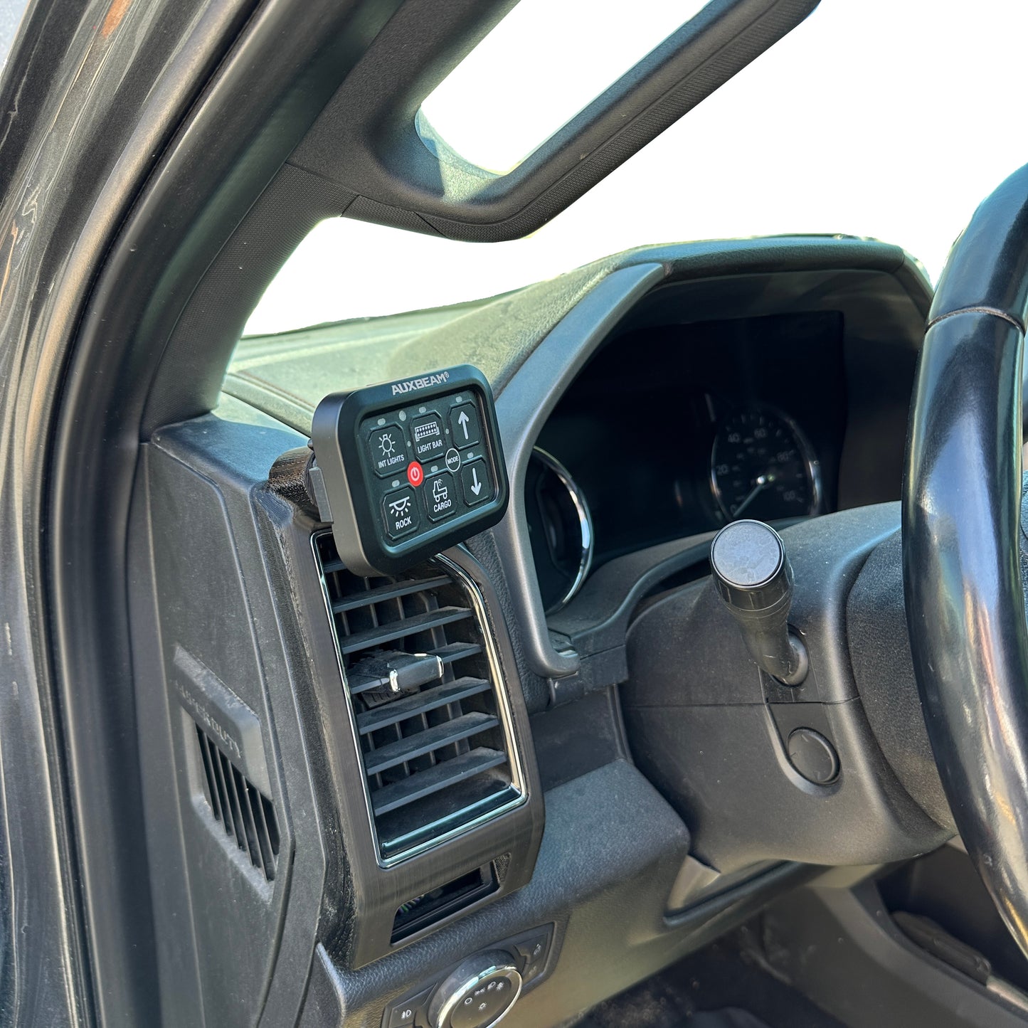 Custom Auxbeam mount for F150 2015-2022 Super Duty 8 or 6 Gang vent bezel