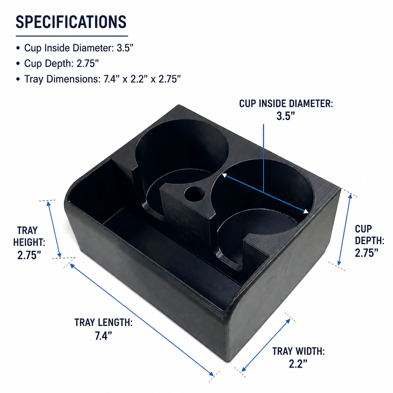 Cup holder storage tray upgrade for 2004-2012 Chevy Colorado & GMC Canyon