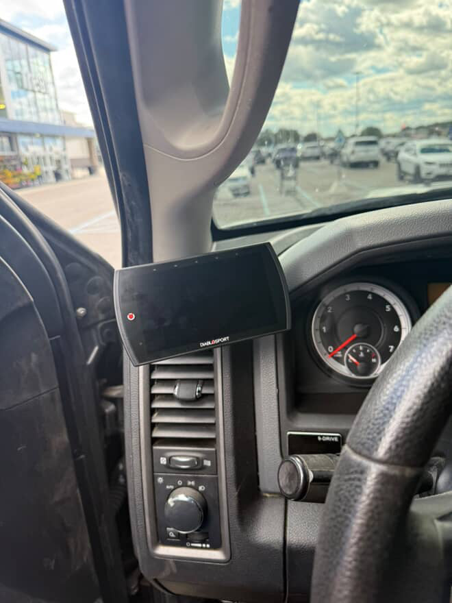 Custom ball mount for 2010-2018 Ram defrost vent snap in 17mm or 1" CTS3