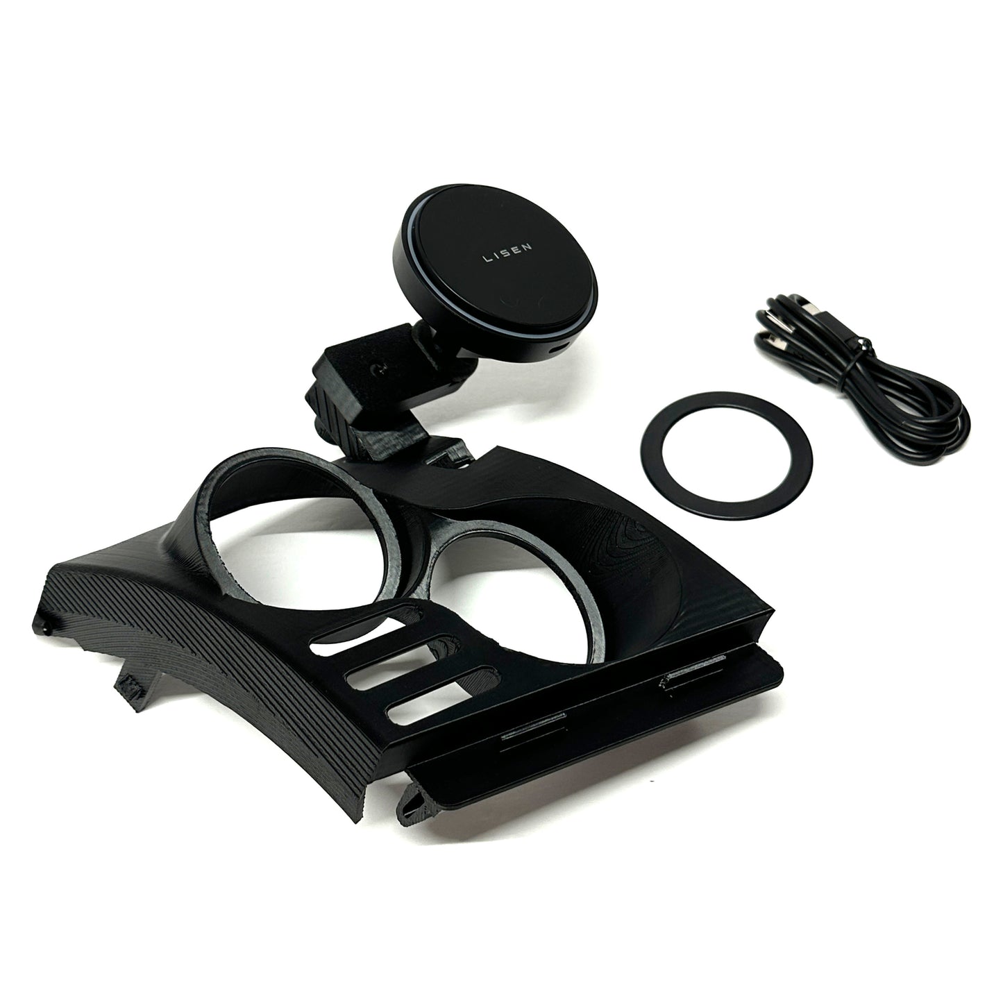 Custom phone mount dual gauge pod for EVO X 2008-2017 Lancer cover trim magsafe