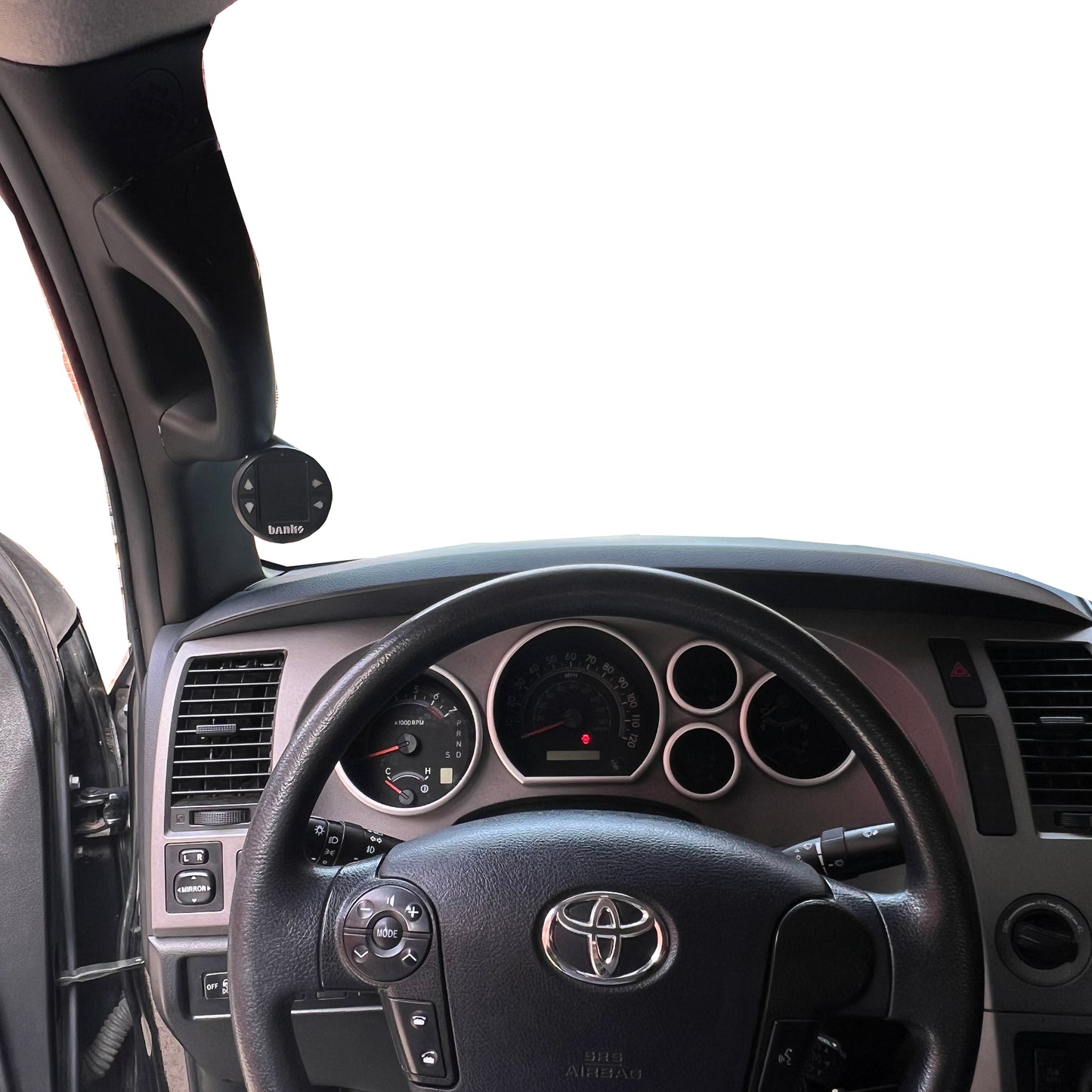 Single Gauge pod mount for 2007-2012 Tundra A-pillar grab handle cap