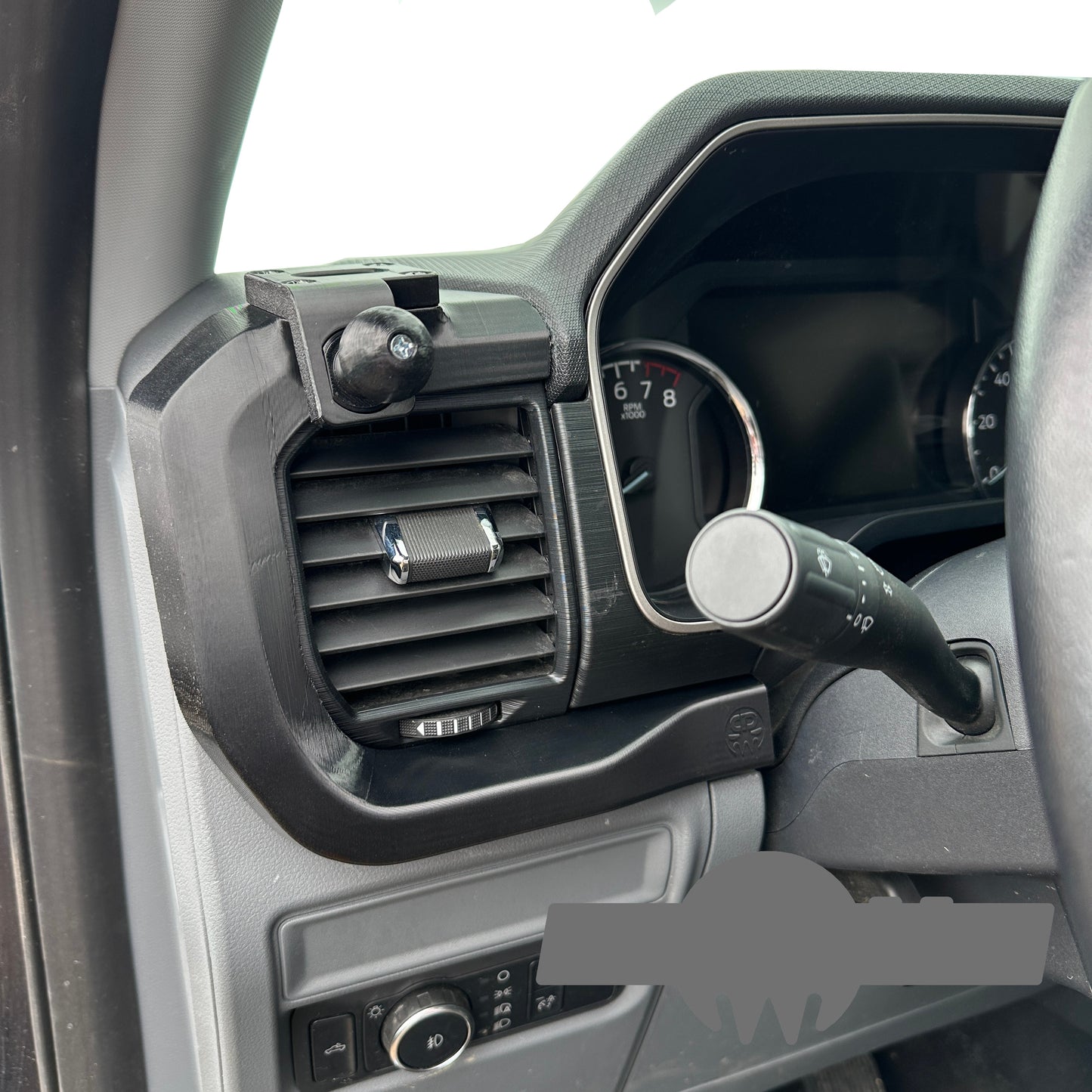 Custom ball mount for 2021-2025 F150 Vent Bezel snap-on