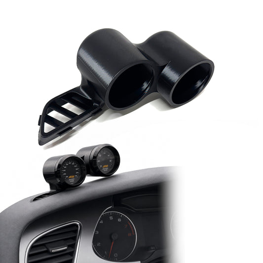 Dual gauge pod for Audi A4, S4 2009-2016 functional defrost vent 52mm