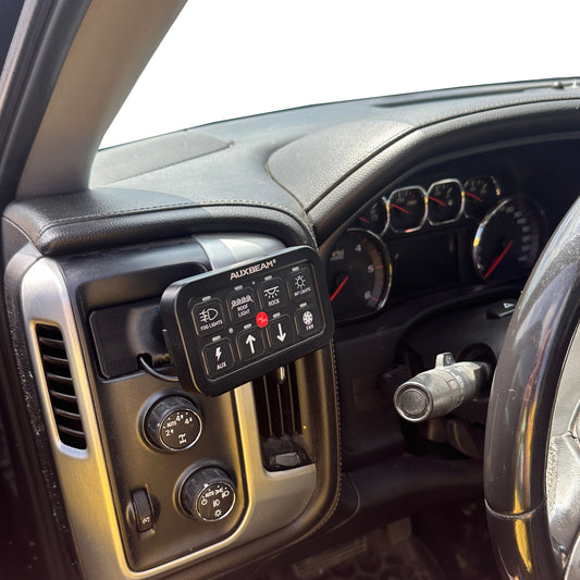 Custom Auxbeam mount for 2014-2018 Silverado Sierra Driver cubby snap in